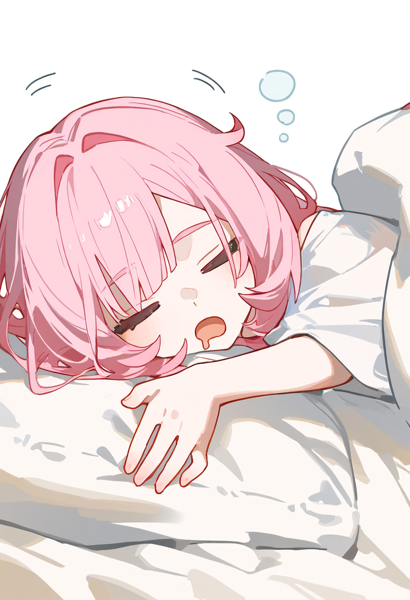 绘画美图 崩坏3 爱莉希雅 AI生成 睡衣 可爱美少女 插画-第1张