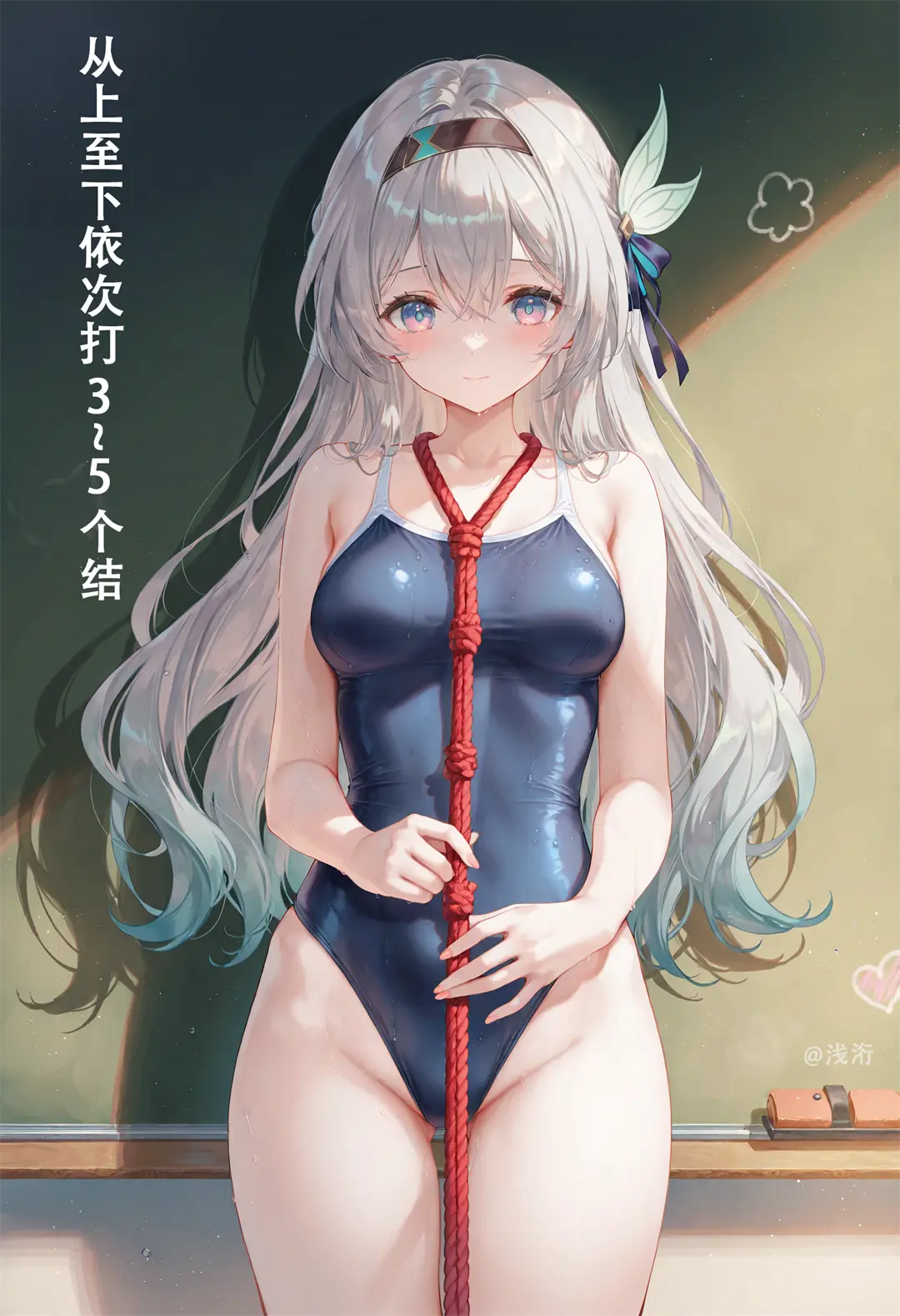 AI生成 星穹铁道 流萤 死库水 教室@浅洐 插画-第3张