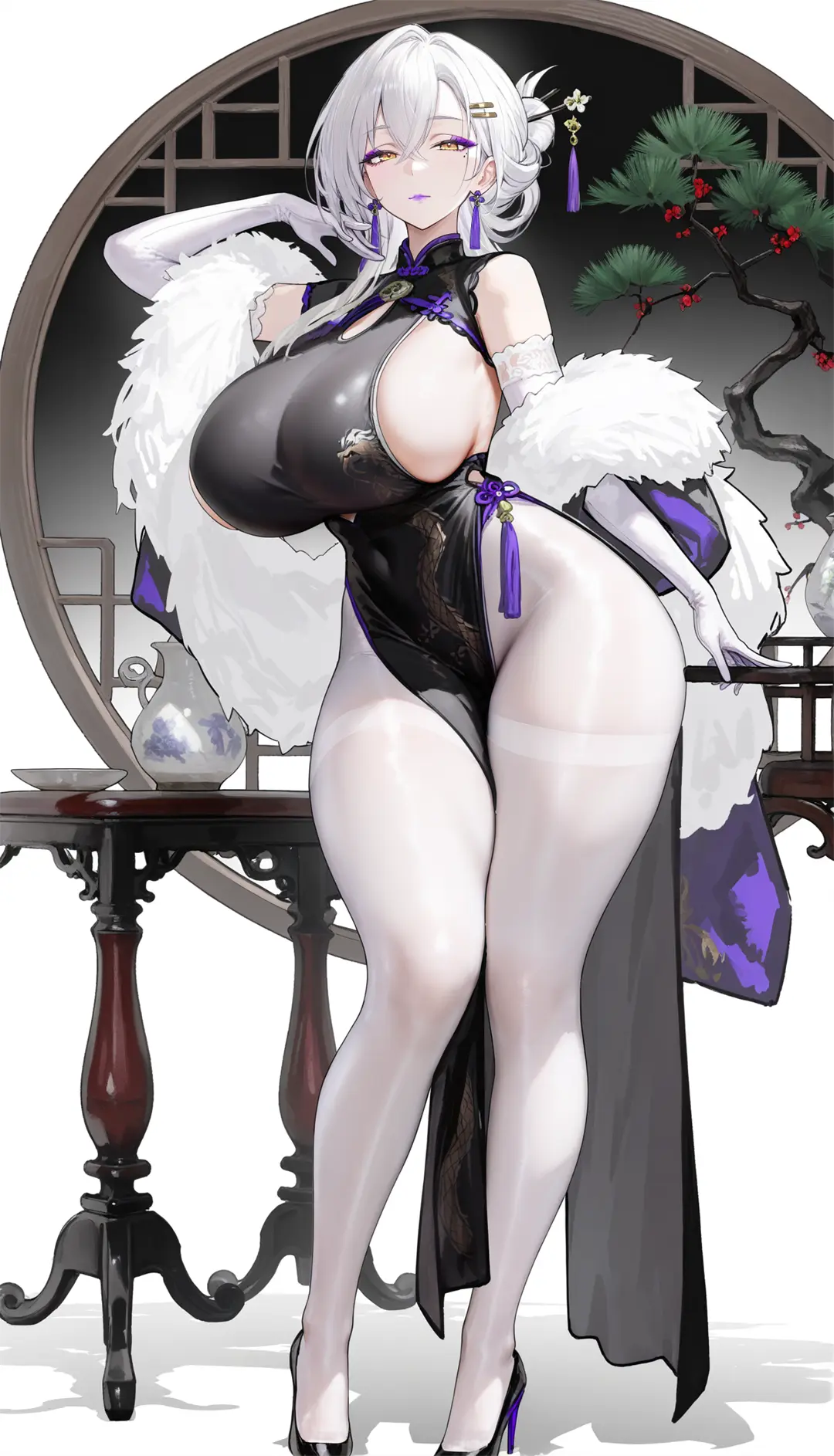 AI生成 黑丝 魔女 插画美图@活出骨感 插画-第1张